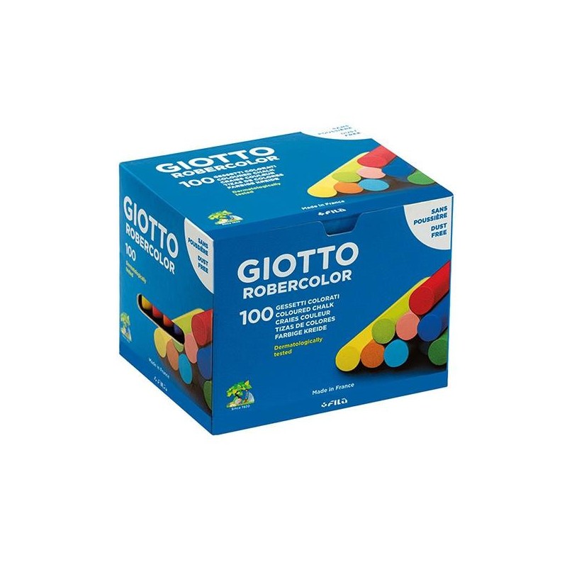 Tizas Giotto Robercolor - Antipolvo - Colores surtidos - Caja 100 ud Tizas Giotto Robercolor - Antipolvo - Colores surtidos - Caja 100 ud