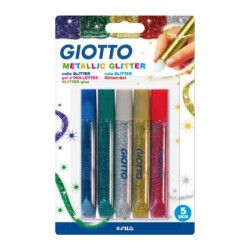Cola metálica Giotto Glitter - 10,5 ml - Colores surtidos