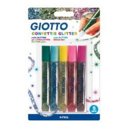 Cola con confeti Giotto Glitter - 10,5 ml - Colores surtidos