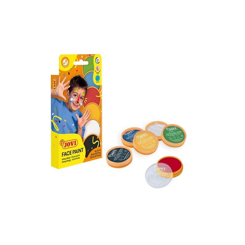Maquillaje en crema Jovi Face Paint - 8 ml - Colores surtidos - Estuche 6 ud