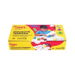 Témpera escolar Jovi - 35 ml - Colores surtidos - Estuche 7 ud - Incluye pincel