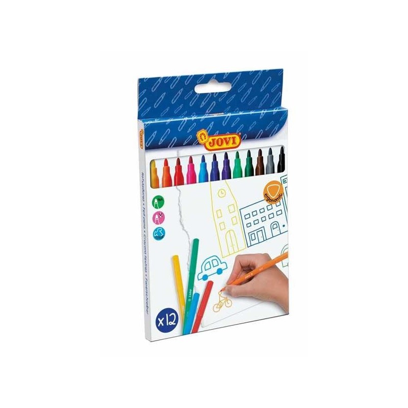Rotulador Jovi - 3 mm - Colores surtidos - Estuche 12 ud Rotulador Jovi - 3 mm - Colores surtidos - Estuche 12 ud