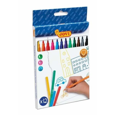 Rotulador Jovi - 3 mm - Colores surtidos - Estuche 12 ud