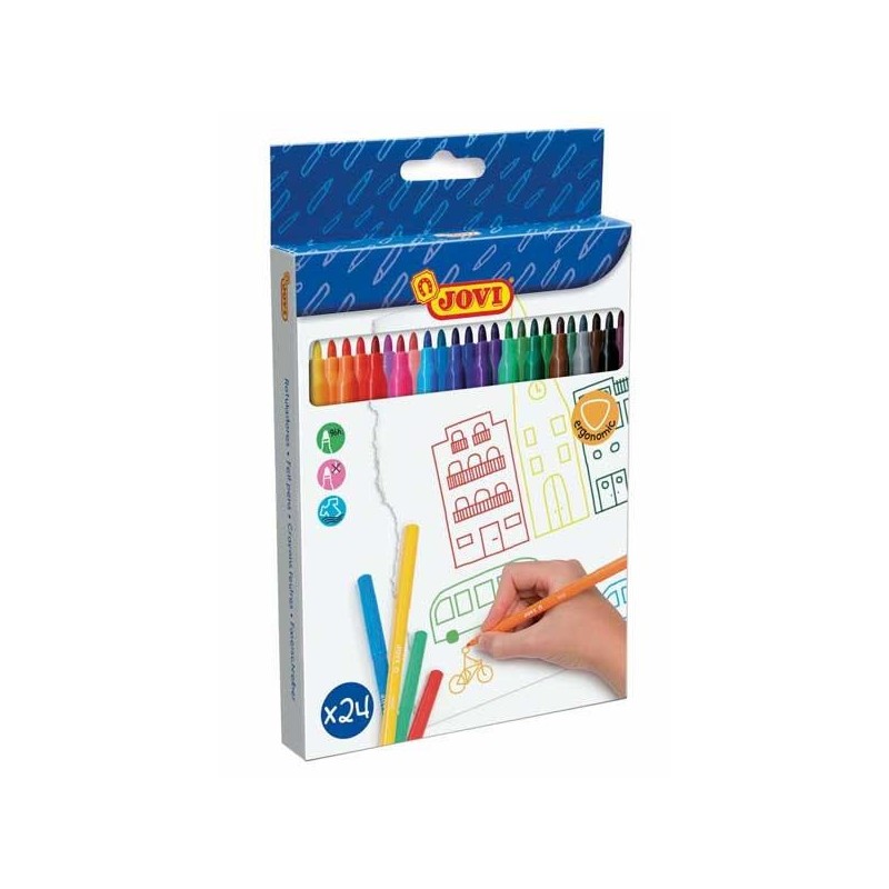 Rotulador Jovi - 3 mm - Colores surtidos - Estuche 24 ud Rotulador Jovi - 3 mm - Colores surtidos - Estuche 24 ud