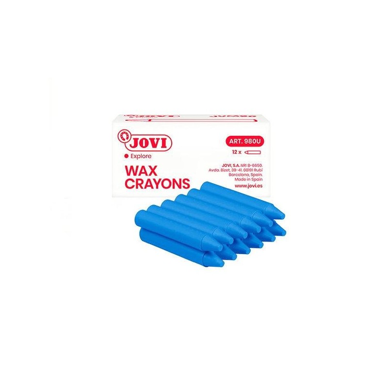 Ceras duras Jovicolor - Color azul claro - Caja 12 ud