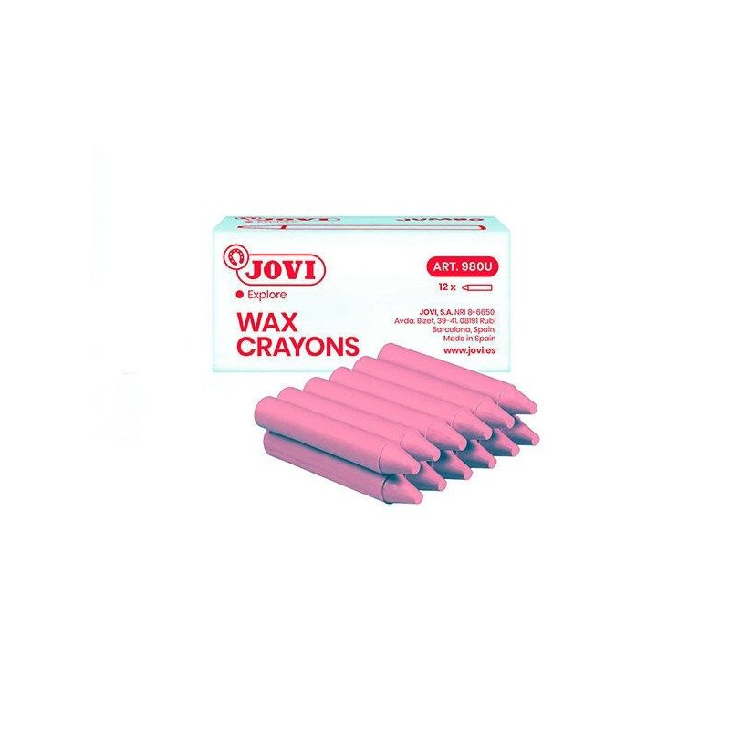 Ceras duras Jovicolor - Color rosa - Caja 12 ud Ceras duras Jovicolor - Color rosa - Caja 12 ud