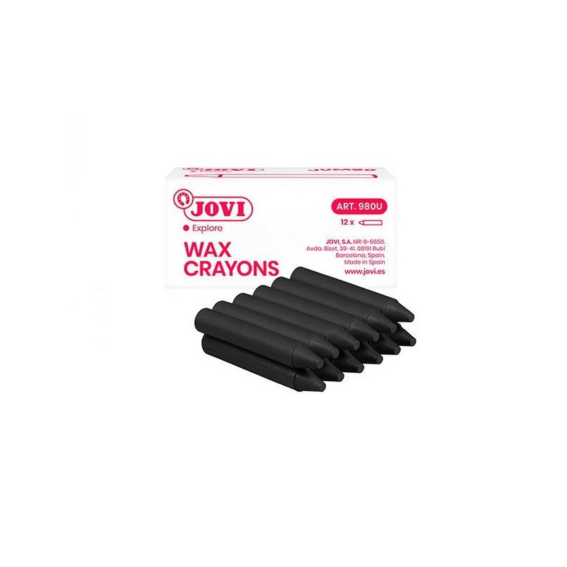 Ceras duras Jovicolor - Color negro - Caja 12 ud Ceras duras Jovicolor - Color negro - Caja 12 ud