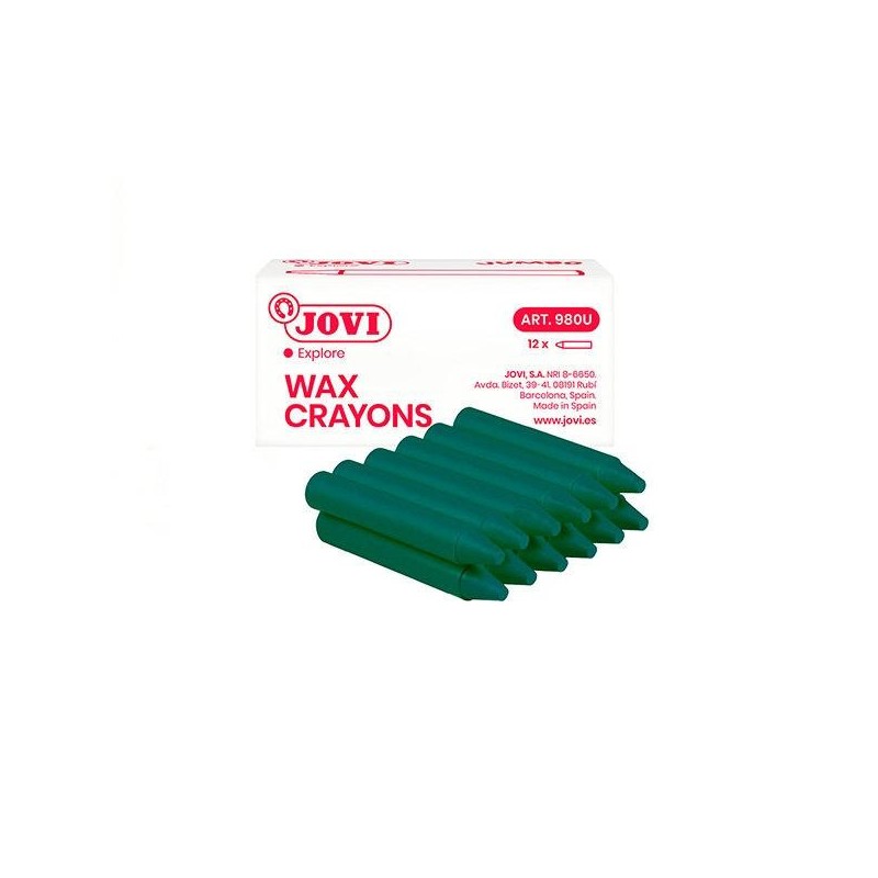Ceras duras Jovicolor - Color verde oscuro - Caja 12 ud Ceras duras Jovicolor - Color verde oscuro - Caja 12 ud