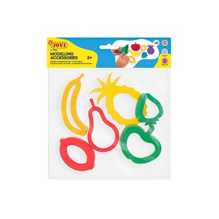 Moldes frutas para plastilina Jovi - Plástico - Colores surtidos - Pack 6 ud