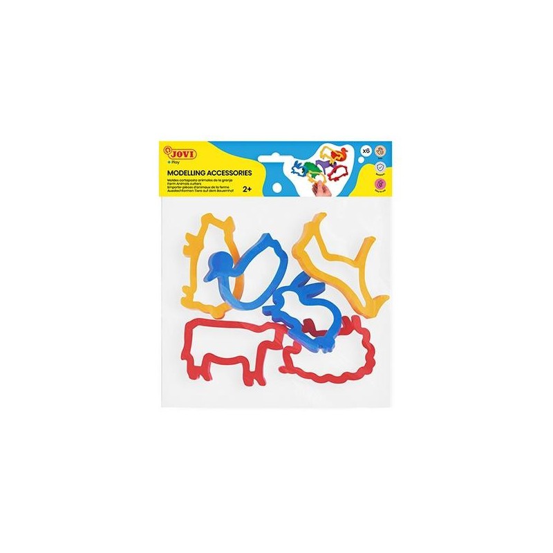 Moldes animales de granja para plastilina Jovi - Plástico - Colores surtidos - Pack 6 ud Moldes animales de granja para plastilina Jovi - Plástico - Colores surtidos - Pack 6 ud