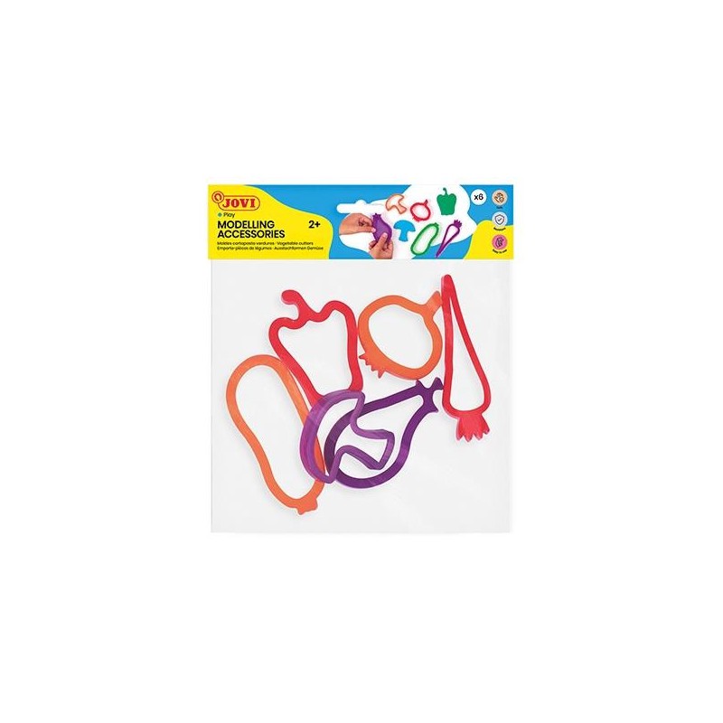 Moldes verduras para plastilina Jovi - Plástico - Colores surtidos - Pack 6 ud Moldes verduras para plastilina Jovi - Plástico - Colores surtidos - Pack 6 ud