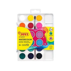 Acuarelas Jovi - 22 mm - Colores surtidos - Estuche 18 ud - Incluye pincel