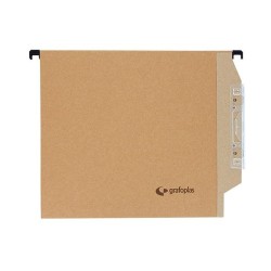 Carpeta colgante Grafoplás - Visor lateral - Kraft - Varilla de plástico - A4 - Lomo en V (PACK INDIVISIBLE DE 50 UNIDADES)