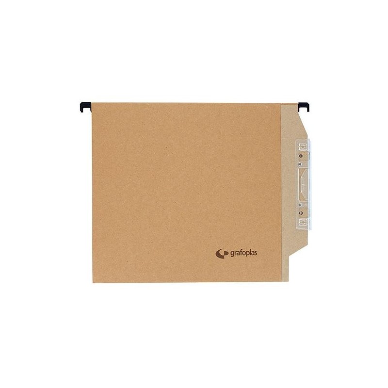 Carpeta colgante Grafoplás - Visor lateral - Kraft - Varilla de plástico - A4 - Lomo en V (PACK INDIVISIBLE DE 50 UNIDADES) Carpeta colgante Grafoplás - Visor lateral - Kraft - Varilla de plástico - A4 - Lomo en V (PACK INDIVISIBLE DE 50 UNIDADES)