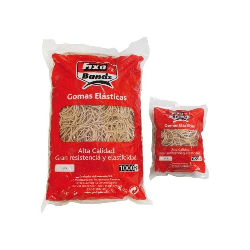 Gomas elásticas Fixo - 2 mm x 16 cm - Bolsa 1 kg