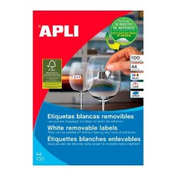 Etiquetas Apli - Removibles - 48,5 x 25,4 mm - Inkjet, láser, fotocopiadora - Color blanco - Pack 4400 etiquetas