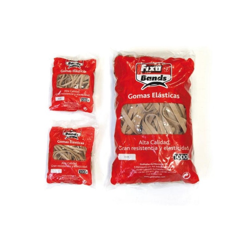 Bandas elásticas Fixo - 4 mm x 8 cm - Bolsa 100 g