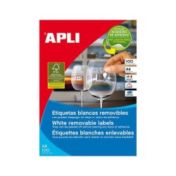Etiquetas Apli - Removibles - 105 x 148 mm - Inkjet, láser, fotocopiadora - Color blanco - Pack 400 etiquetas