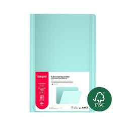 Subcarpeta Dequa - A4 - 180 g - Color verde pastel (PACK INDIVISIBLE DE 50 UNIDADES)