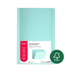 Subcarpeta Dequa - Folio - 180 g - Color verde pastel (PACK INDIVISIBLE DE 50 UNIDADES)