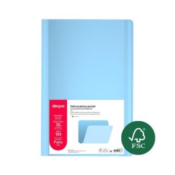 Subcarpeta Dequa - Folio - 180 g - Color azul pastel (PACK INDIVISIBLE DE 50 UNIDADES)
