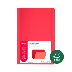 Subcarpeta Dequa - Folio - 180 g - Color rojo pastel (PACK INDIVISIBLE DE 50 UNIDADES)