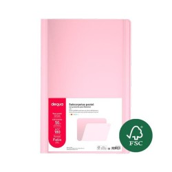 Subcarpeta Dequa - Folio - 180 g - Color rosa pastel (PACK INDIVISIBLE DE 50 UNIDADES)