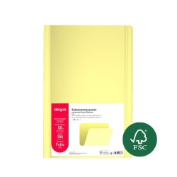 Subcarpeta Dequa - Folio - 180 g - Color amarillo pastel (PACK INDIVISIBLE DE 50 UNIDADES)