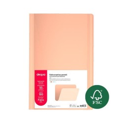 Subcarpeta Dequa - Folio - 180 g - Color sepia pastel (PACK INDIVISIBLE DE 50 UNIDADES)