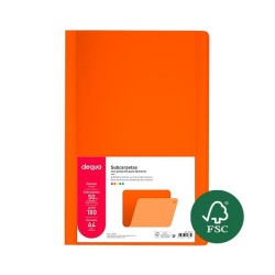 Subcarpeta Dequa - A4 - 180 g - Color naranja (PACK INDIVISIBLE DE 50 UNIDADES)