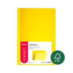 Subcarpeta Dequa - A4 - 180 g - Color amarillo (PACK INDIVISIBLE DE 50 UNIDADES)