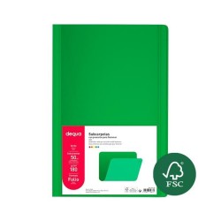 Subcarpeta Dequa - Folio - 180 g - Color verde (PACK INDIVISIBLE DE 50 UNIDADES)