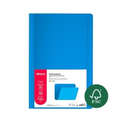 Subcarpeta Dequa - Folio - 180 g - Color turquesa (PACK INDIVISIBLE DE 50 UNIDADES)