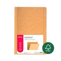 Subcarpeta kraft Dequa - Folio - 170 g (PACK INDIVISIBLE DE 25 UNIDADES)