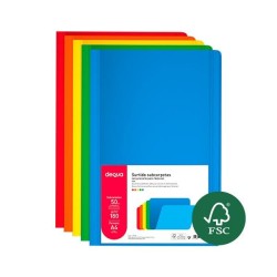 Subcarpeta Dequa - A4 - 180 g - Colores surtidos vivos - Pack 50 ud