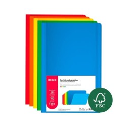 Subcarpeta Dequa - Folio - 180 g - Colores surtidos vivos - Pack 50 ud