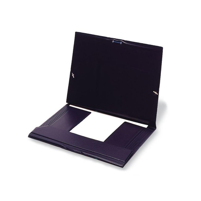 Carpeta de gomas Grafoplás - 3 solapas - PVC - Cuarto - Color negro Carpeta de gomas Grafoplás - 3 solapas - PVC - Cuarto - Color negro