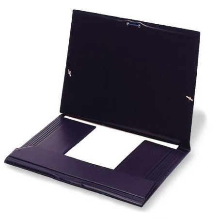 Carpeta de gomas Grafoplás - 3 solapas - PVC - Cuarto - Color negro