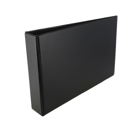 Carpeta de anillas Grafoplás - Bolsa interior - 2 anillas x 25 mm - PVC - Cuarto apaisado - Color negro