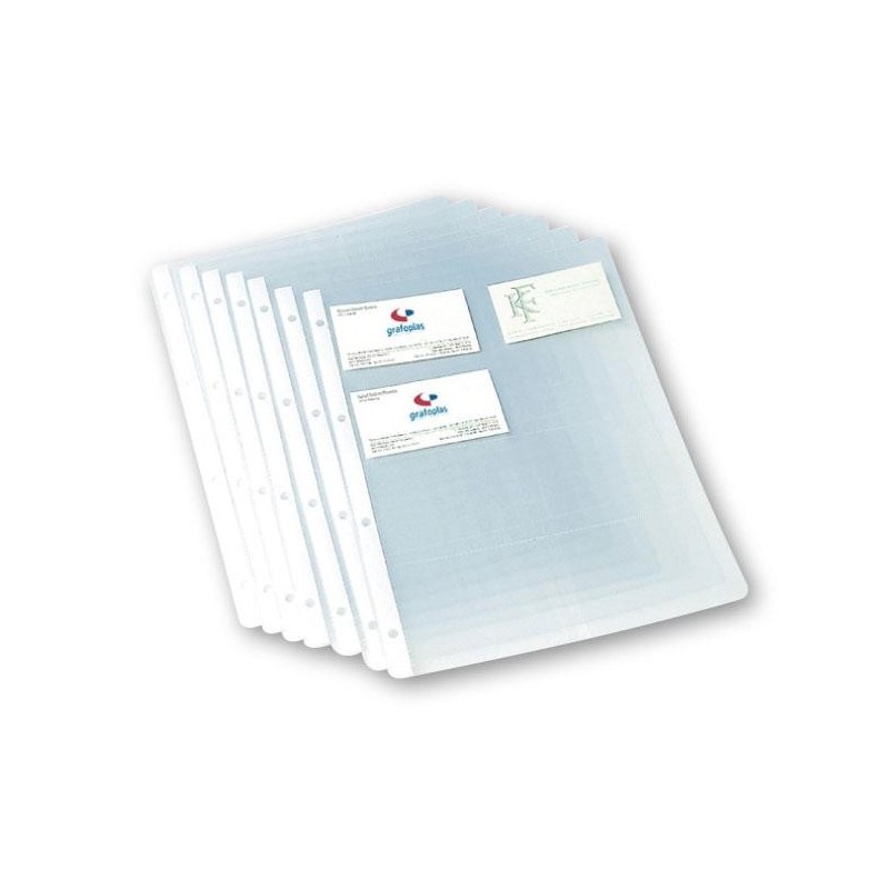 Fundas para tarjeteros Grafoplás - A4 - Color transparente - Pack 10 ud