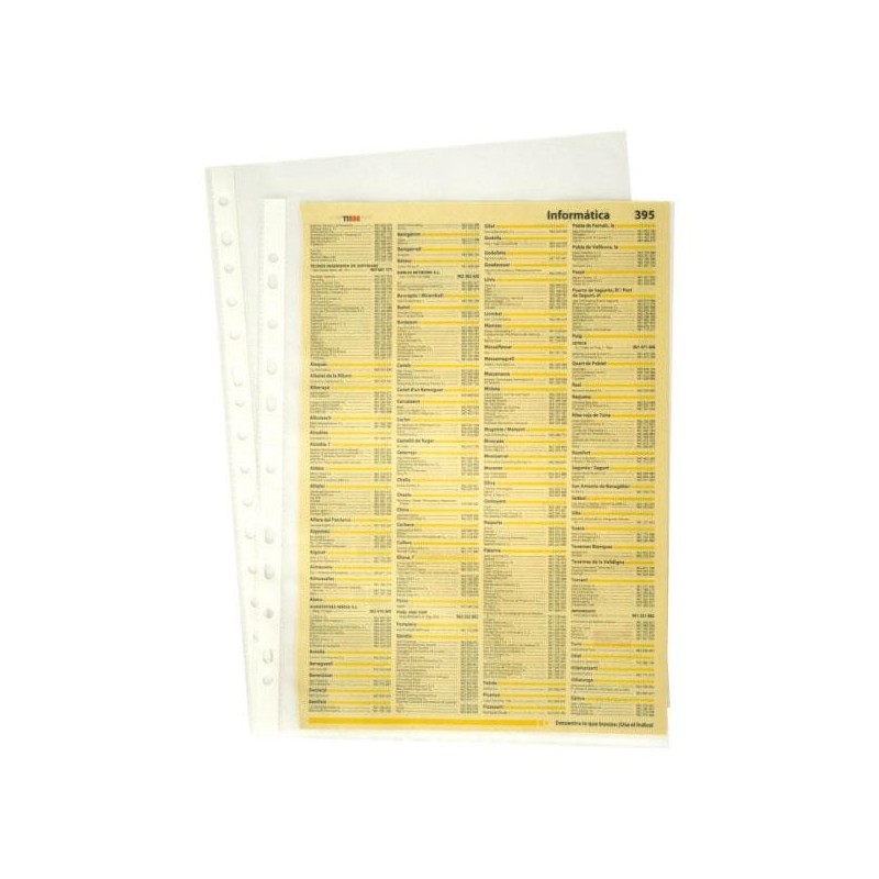 Funda porta documentos Grafoplás - Multitaladro - PP - 50 m - Piel de naranja - Folio - Caja 100 ud