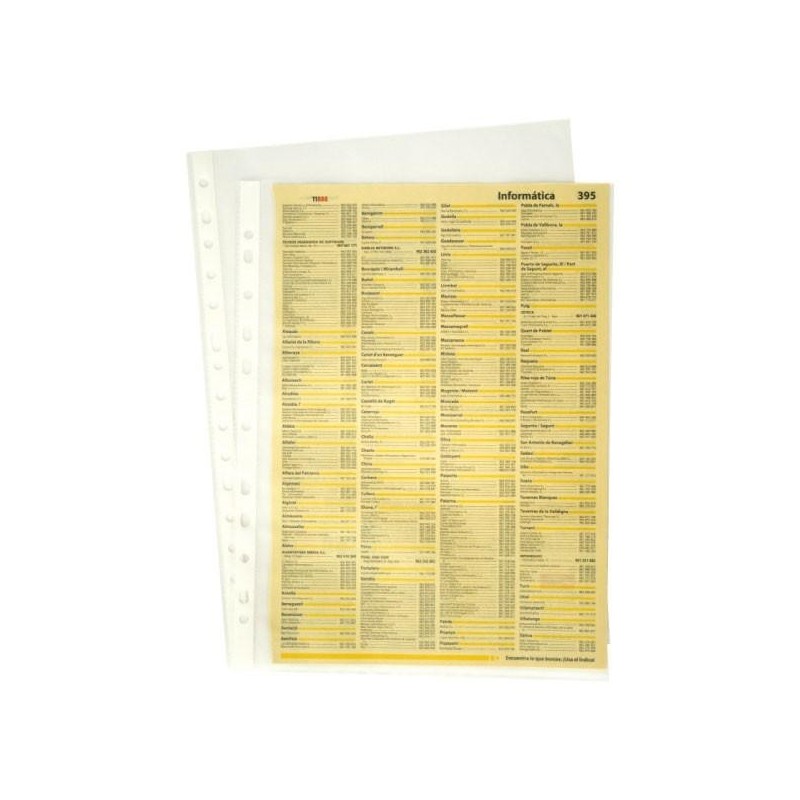 Funda porta documentos Grafoplás - Multitaladro - PP - 50 m - Piel de naranja - A4 - Caja 100 ud
