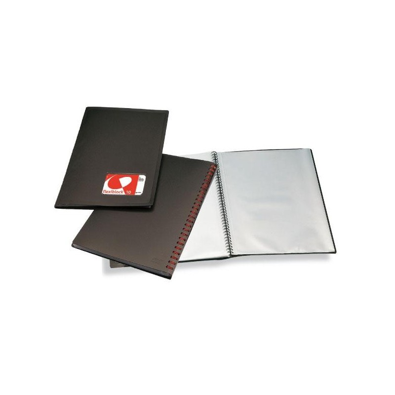 Carpeta de fundas Grafoplás - Espiral oculto - PP - Folio - 10 fundas - Color negro