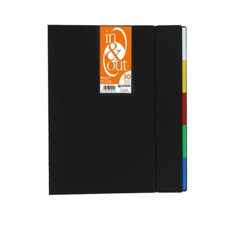 Carpeta de fundas extraíbles Grafoplás In & Out - Espiral - PP - A4 - 30 fundas - Color negro