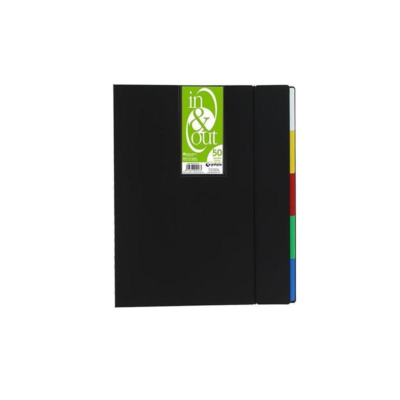 Carpeta de fundas extraíbles Grafoplás In & Out - Espiral - PP - A4 - 50 fundas - Color negro Carpeta de fundas extraíbles Grafoplás In & Out - Espiral - PP - A4 - 50 fundas - Color negro