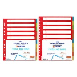 Separadores para fundas Grafoplás - Multitaladro - PP - A4 - 10 posiciones - Colores surtidos