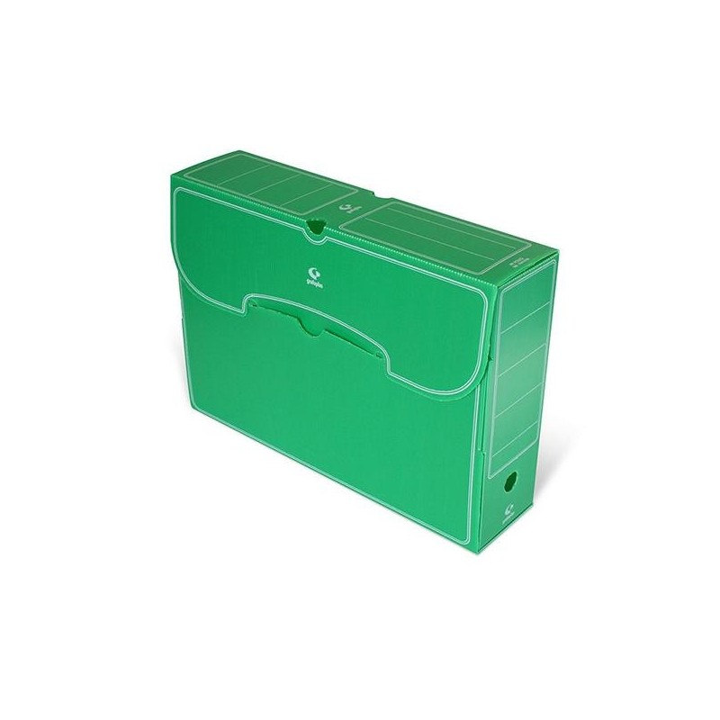 Caja archivo definitivo Grafoplás - PP - Folio - Lomo 95 mm - Color verde