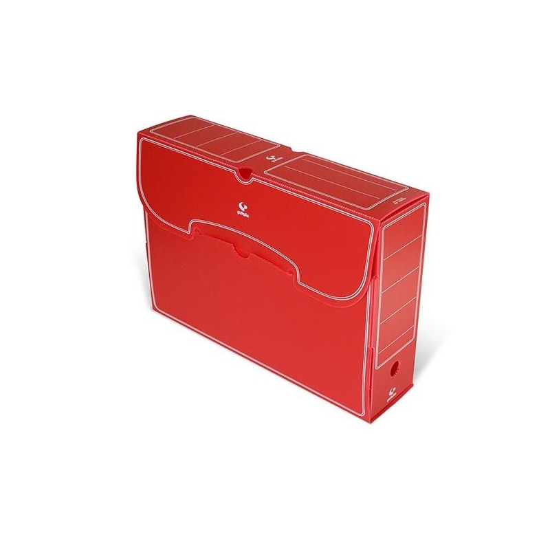 Caja archivo definitivo Grafoplás - PP - Folio - Lomo 95 mm - Color rojo