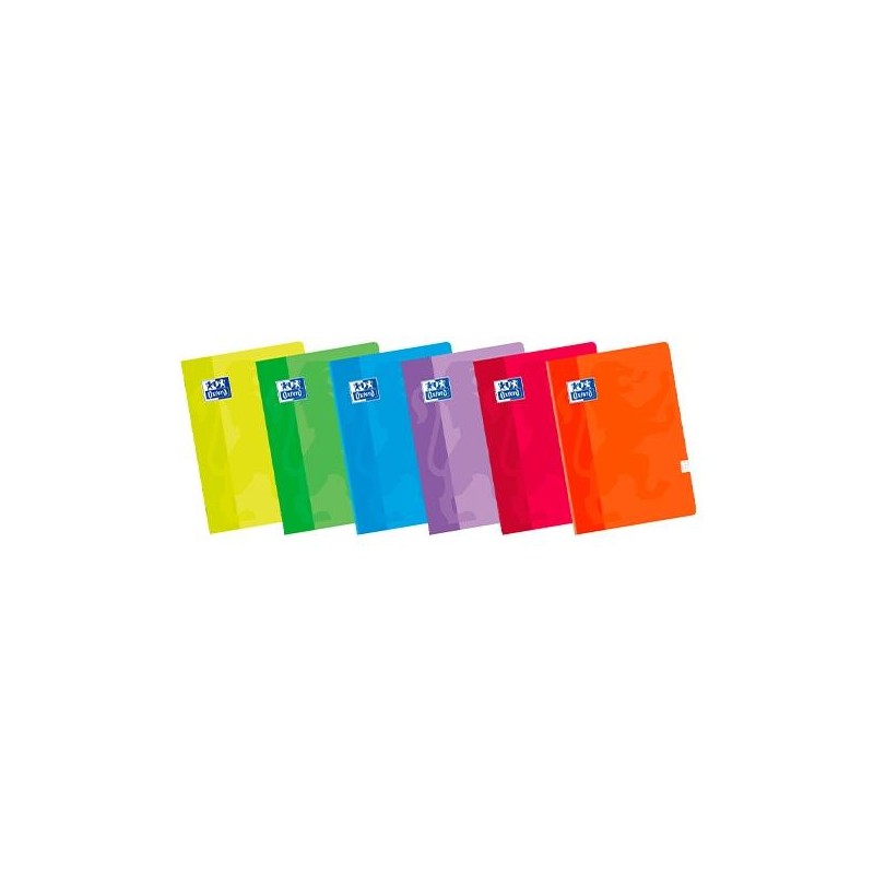 Libreta Oxford - Grapada - Tapa blanda plastificada - A4 - Milimetrado - 48 hojas - 90 g - Colores surtidos