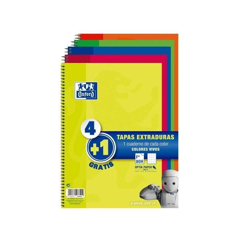 Cuaderno Enri - Espiral - Cartón contracolado - Folio - 4x4 - 80 hojas - 60 g - Colores surtidos Cuaderno Enri - Espiral - Cartón contracolado - Folio - 4x4 - 80 hojas - 60 g - Colores surtidos